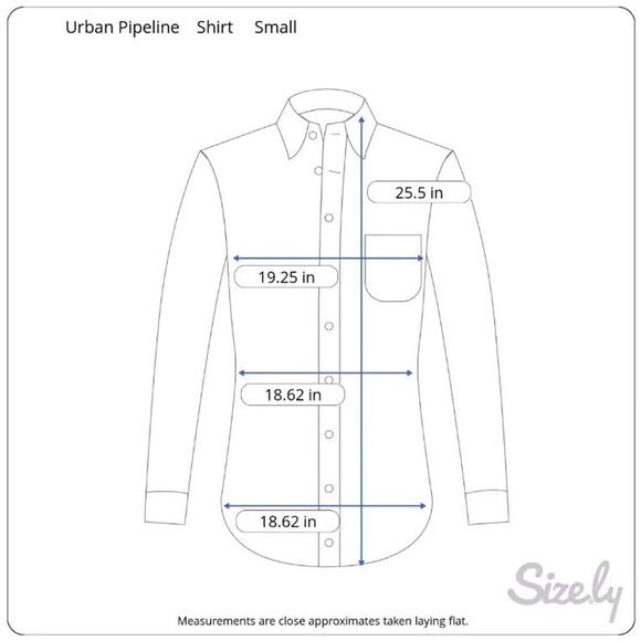 Urban Pipeline Mens Flannel Shirt Size S Blue White Check Long Sleeve Button Up - Picture 2 of 11